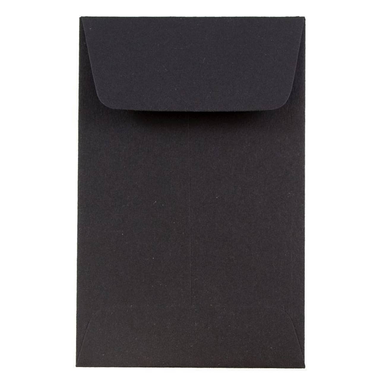 JAM Paper 2.25" x 3.5" Smooth Black Coin Business Envelopes, 50ct.